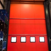 big red commercial door